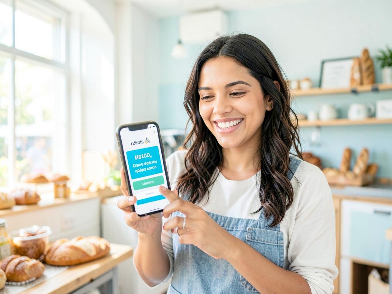 Cliente parceira da Wity mostrando seu código de indicação no celular